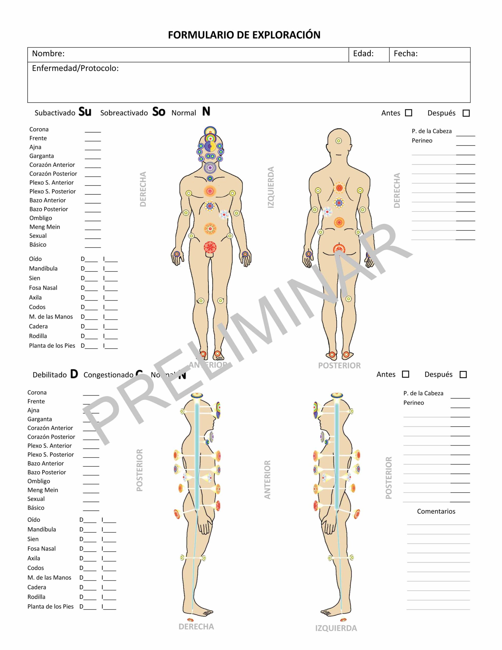 Formulario Exploración de Sanación Pránica en Color